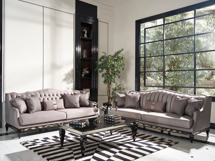 Modern grey fabric sofas in Manchester living room Modern grey fabric sofas in Manchester living room