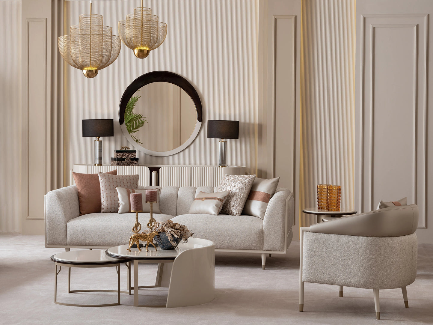 Florance Sofa Set: Elegant Beige Furniture | Luxe Life Furniture