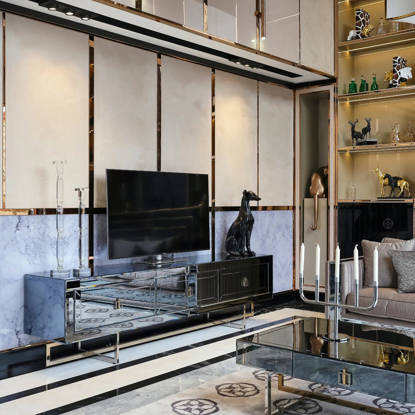 TV setup on Belgrad TV Stand