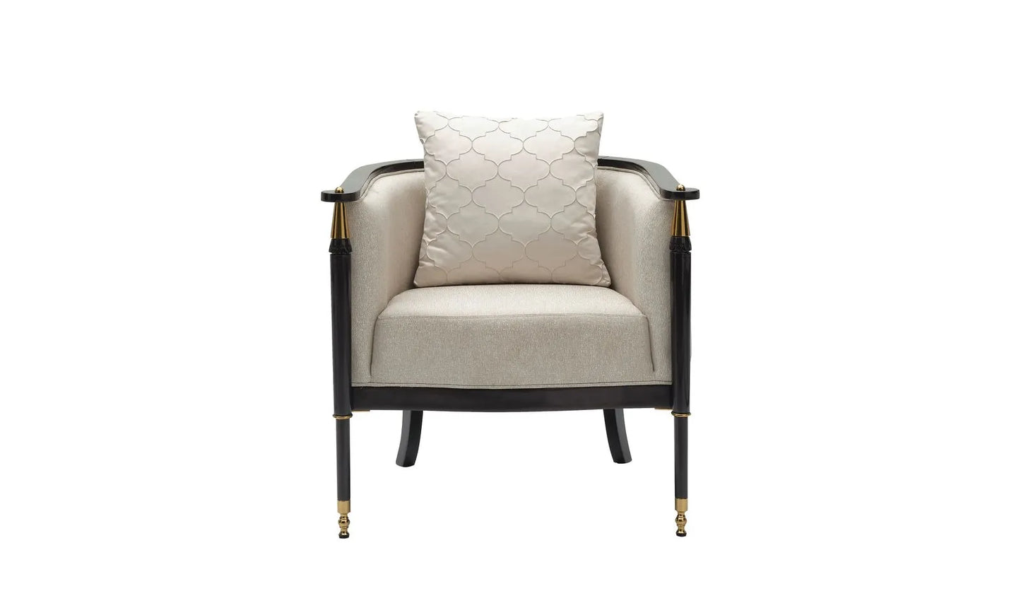 Braga armchair draped with a cashmere throw for cosy modern luxury
