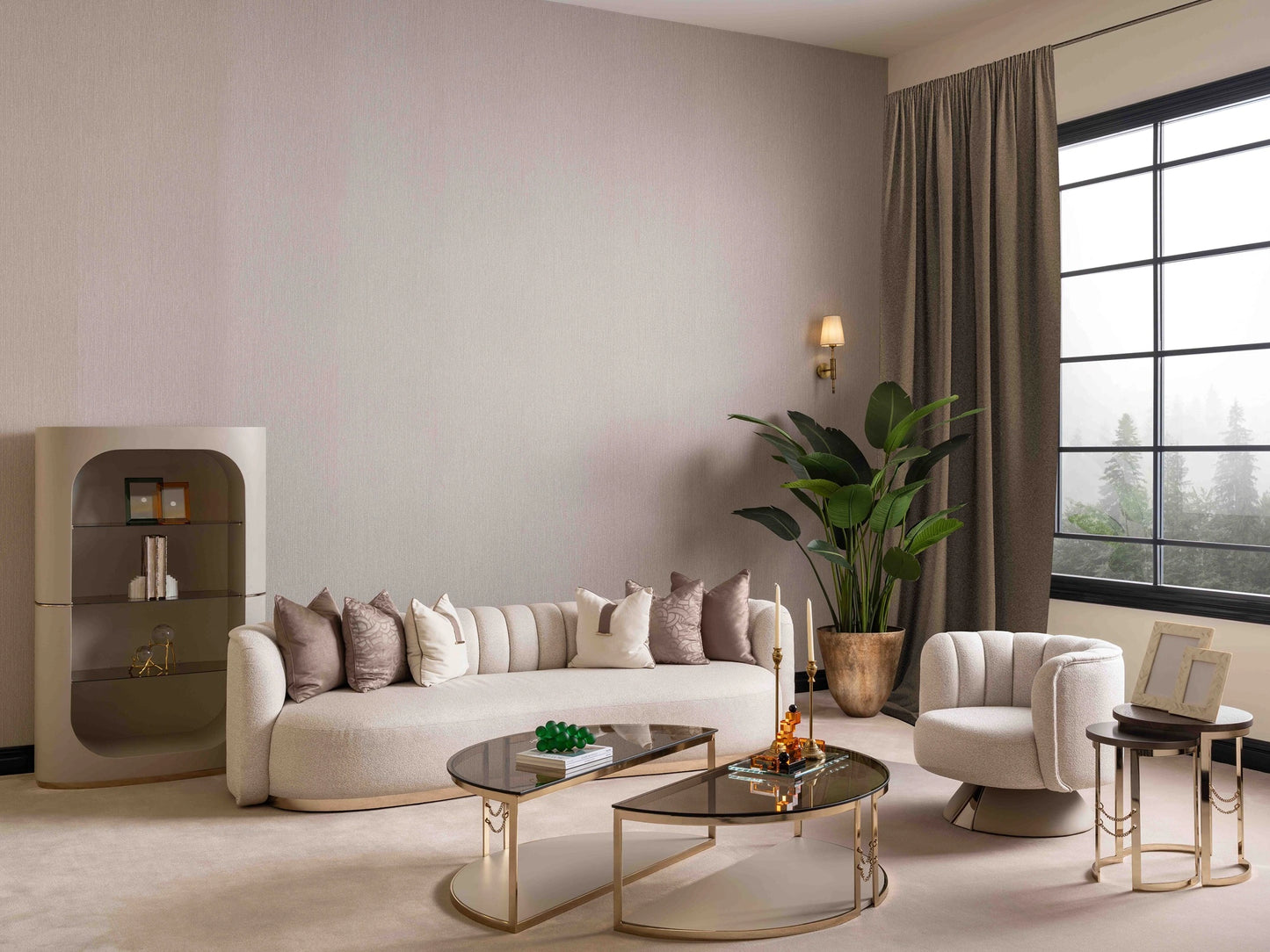 Split 4-seater sofa configuration with armchair for flexible seating