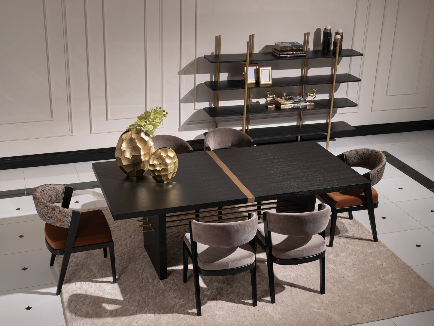 Tabletop detail showing premium wood grain from top with shelf