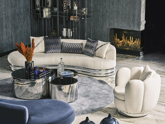 Ferre Curved Settee Sofa: A luxurious centrepiece for modern living – Luxe Life Furniture. Ferre Curved Settee Sofa: A luxurious centrepiece for modern living – Luxe Life Furniture.
