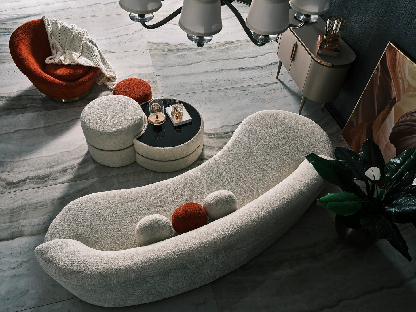 Laila Curved Sofa Set: Luxe Life Furniture