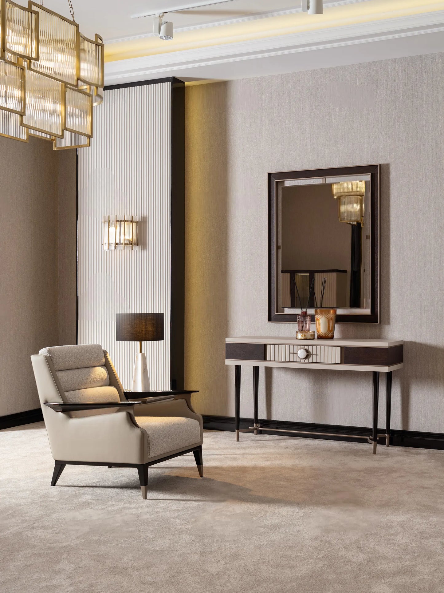 Galante Console Table, part of the Galante Dining Set, entryway furniture. Luxe Life Furniture.
