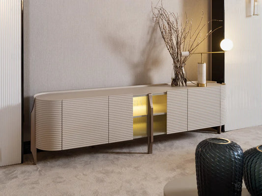 Leora TV Stand with Storage Drawers – Luxe Life Furniture Leora TV Stand with Storage Drawers – Luxe Life Furniture