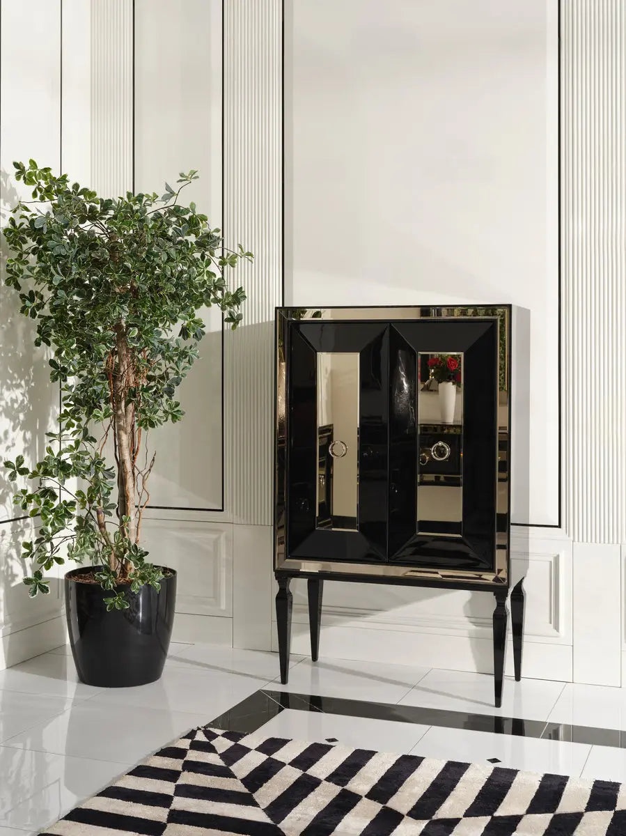 Bar unit from the Havana Dining Set, showcasing modern design and ample storage. Luxe Life Furniture.