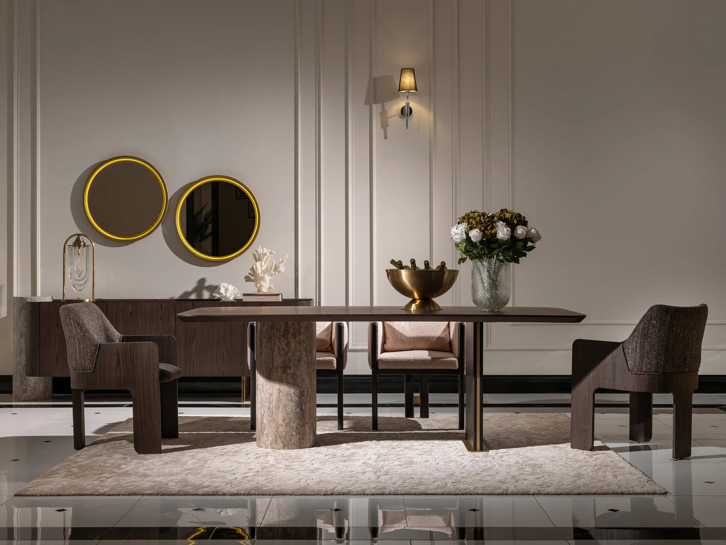 Marmo Dining Table: Modern Wood Table for Warm & Inviting Dining (220x103cm) pen_spark