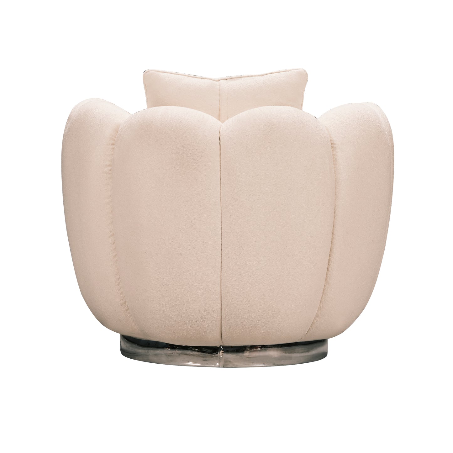 Modern curved back swivel chair in designer interior