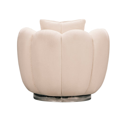 Ferre luxury upholstered swivel chair with sculptural rounded arms Ferre luxury upholstered swivel chair with sculptural rounded arms