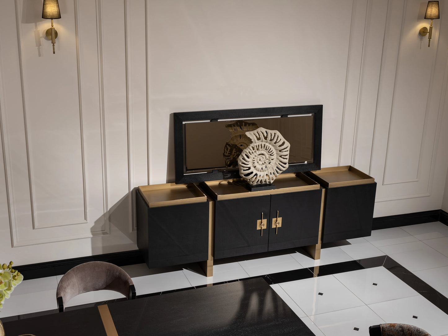 Entertainment unit matching Pietra furnishings