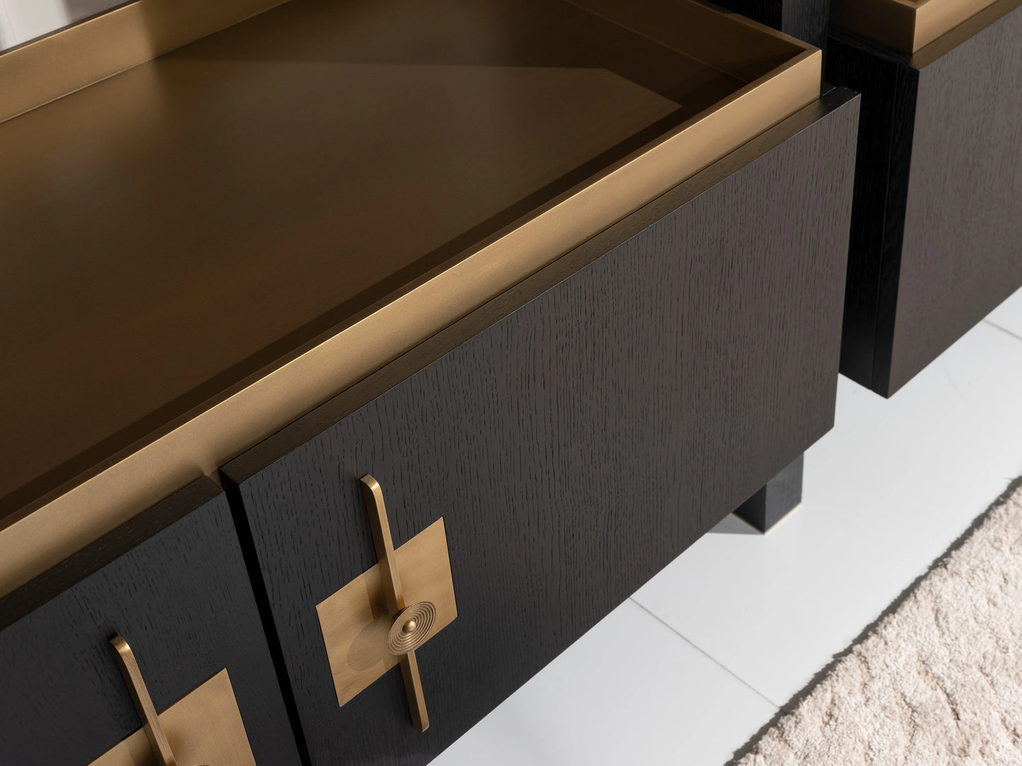 Sideboard matching Pietra dining aesthetic showing close view