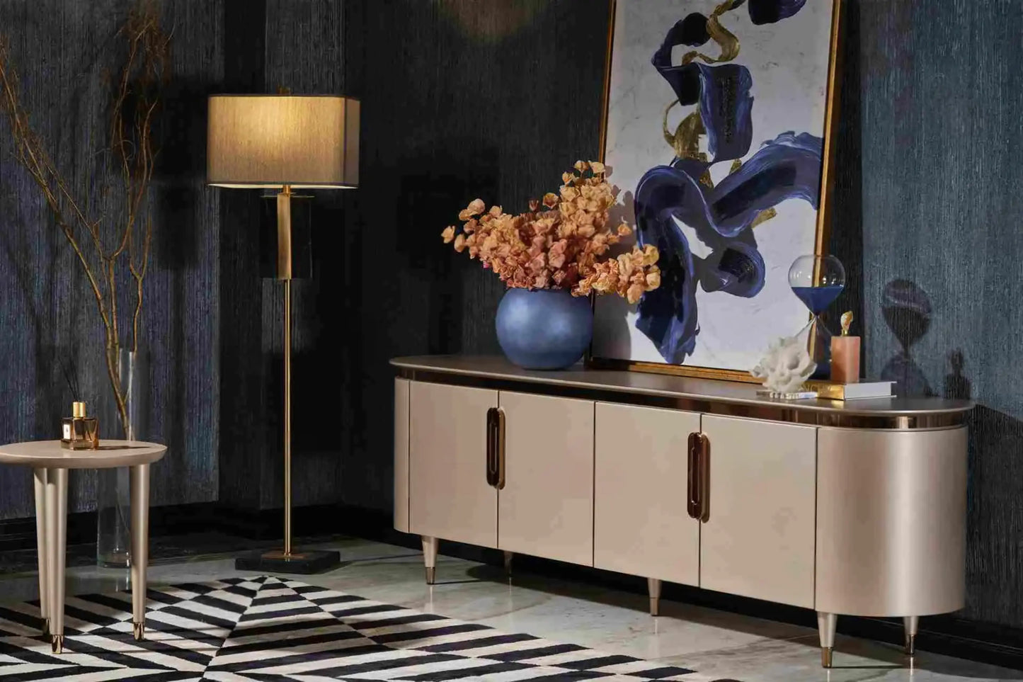Porto TV unit and side table. Part of the Porto Dining Set. Luxe Life Furniture.