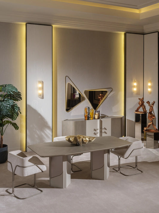 Ricamo dining table in spacious beige interior