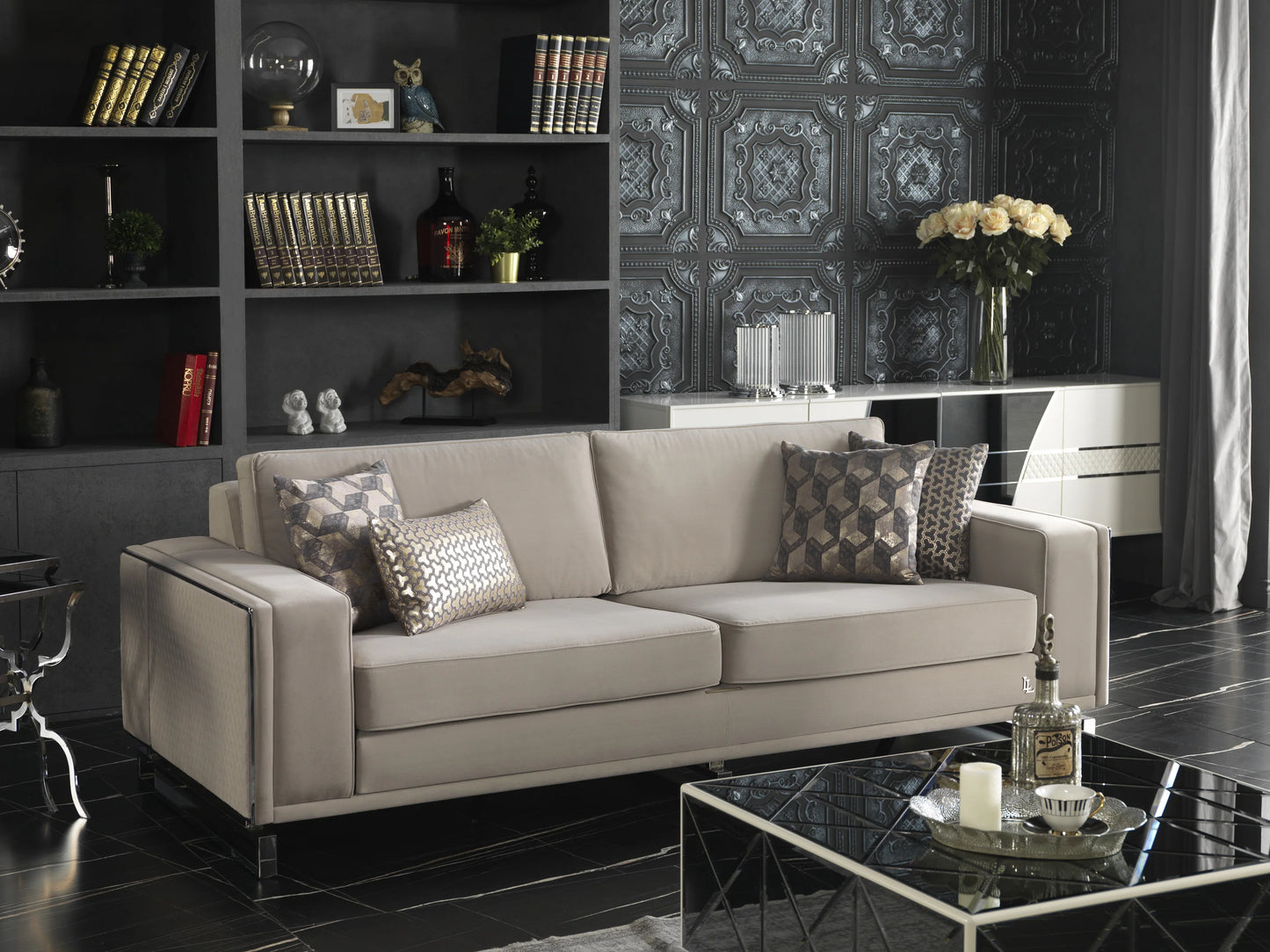 Close-up of 3-seater Uluda Sofa with high-density foam