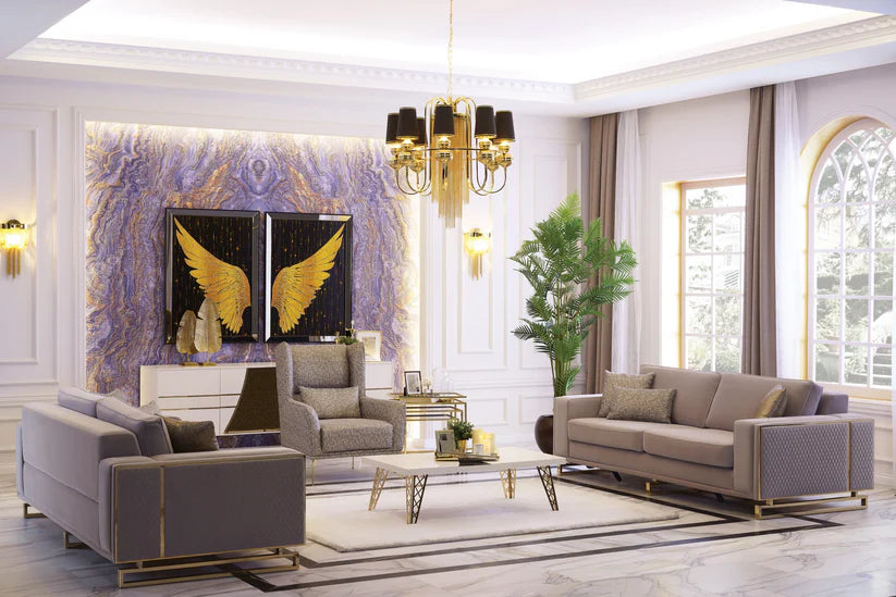 Uluda sofa styled with throw pillows for extra comfort