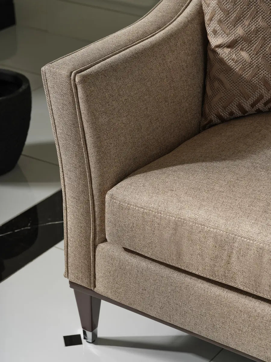 Left inner side of Varna sofa showing fabric lines and seating detail.