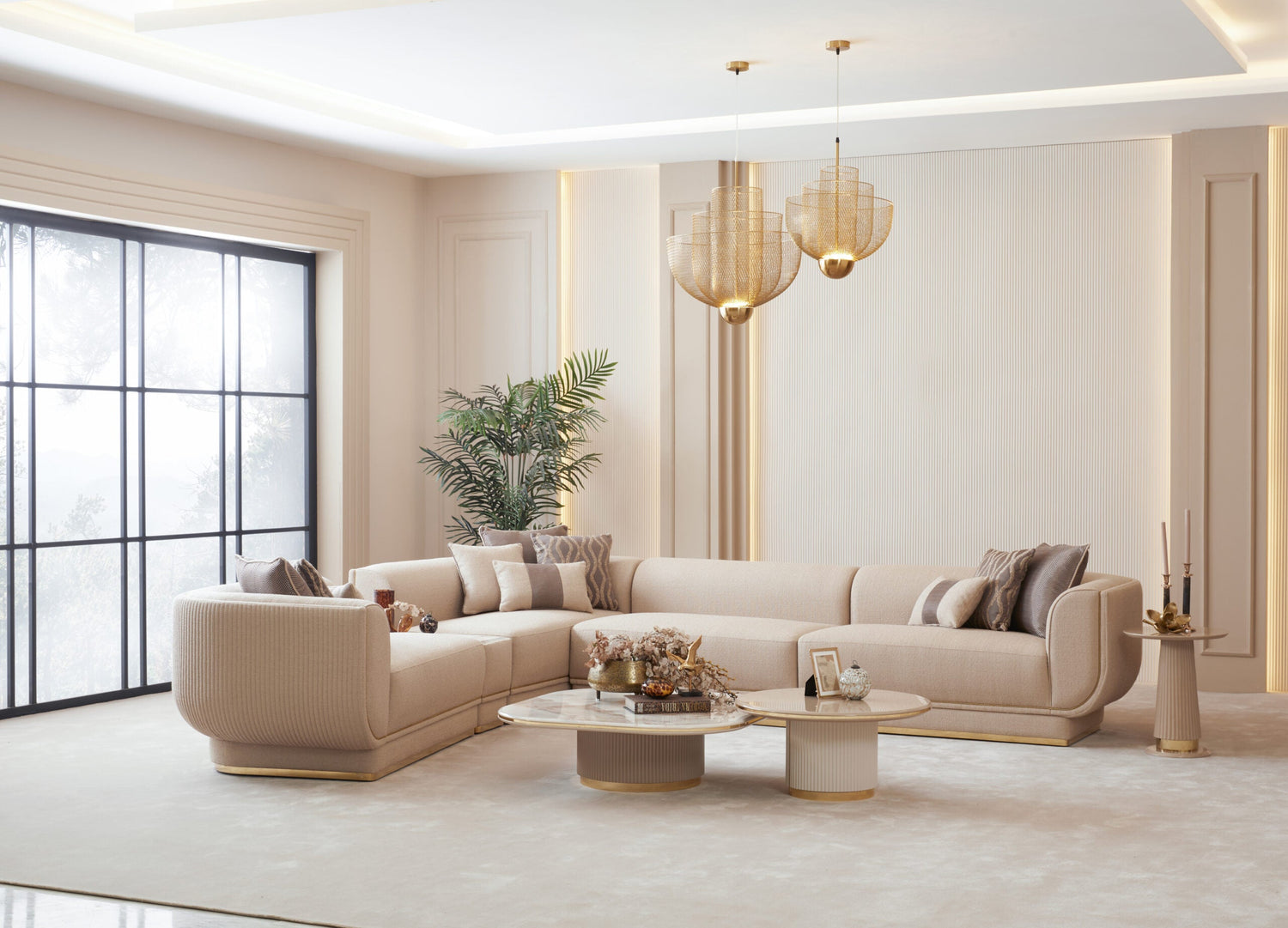 Luxury velvet corner sofa from the Opulent Designs collection