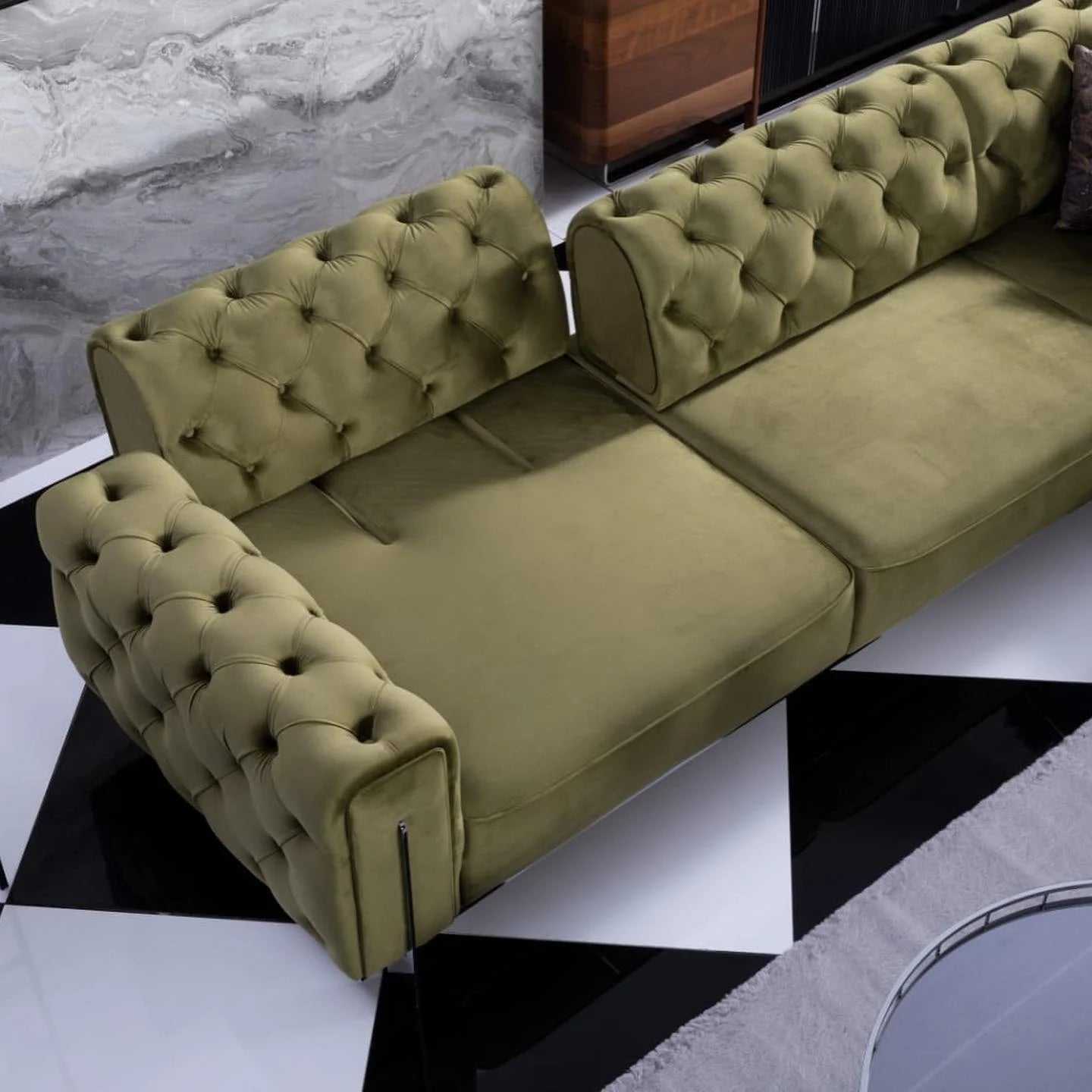 Gold Corner Sofa: Luxe Life Furniture