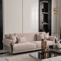 Casto Leather Sofa: Spacious Luxury
