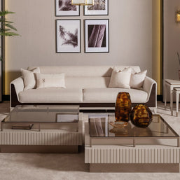4 Seater nesting table,coffee tables parts of the Galante Sofa Set, in a living room setting
