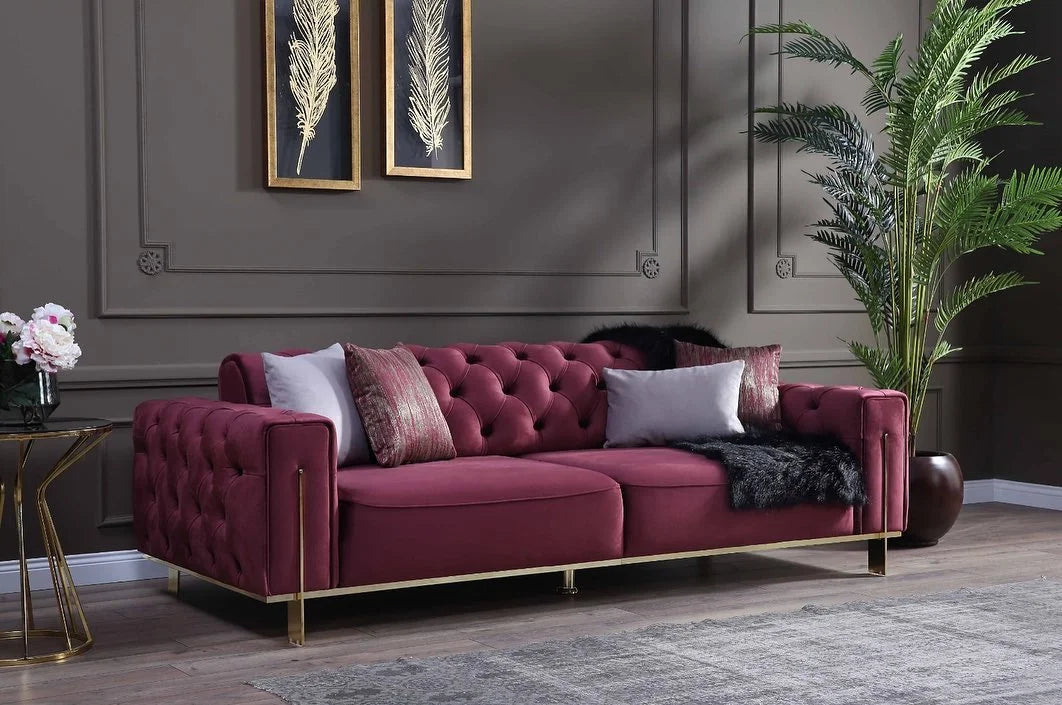 Gold Sofa Set Customizable in Any Colour – Luxe Life Furniture