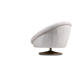 Back view of Marmo Armchair showcasing sleek walnut-finish legs