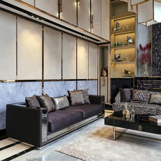 Belgrad Mirrored 2 Seater Sofa – Luxe Life Furniture Belgrad Mirrored 2 Seater Sofa – Luxe Life Furniture