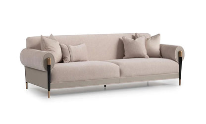 Casto 2 Seater Sofa Leather Detailed