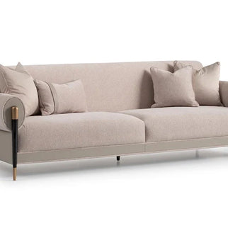 Casto 3 Seater Sofa Leather Detailed