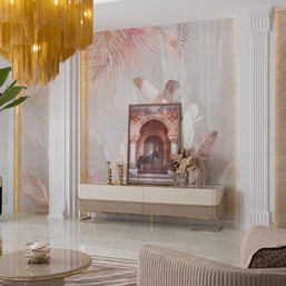 Contemporary Oscar stand with floral décor on top