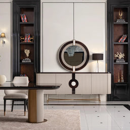 Ecrue Dining Set for 6 Showing Sideboard