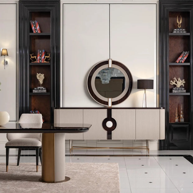 Ecrue Dining Set for 6 Showing Sideboard