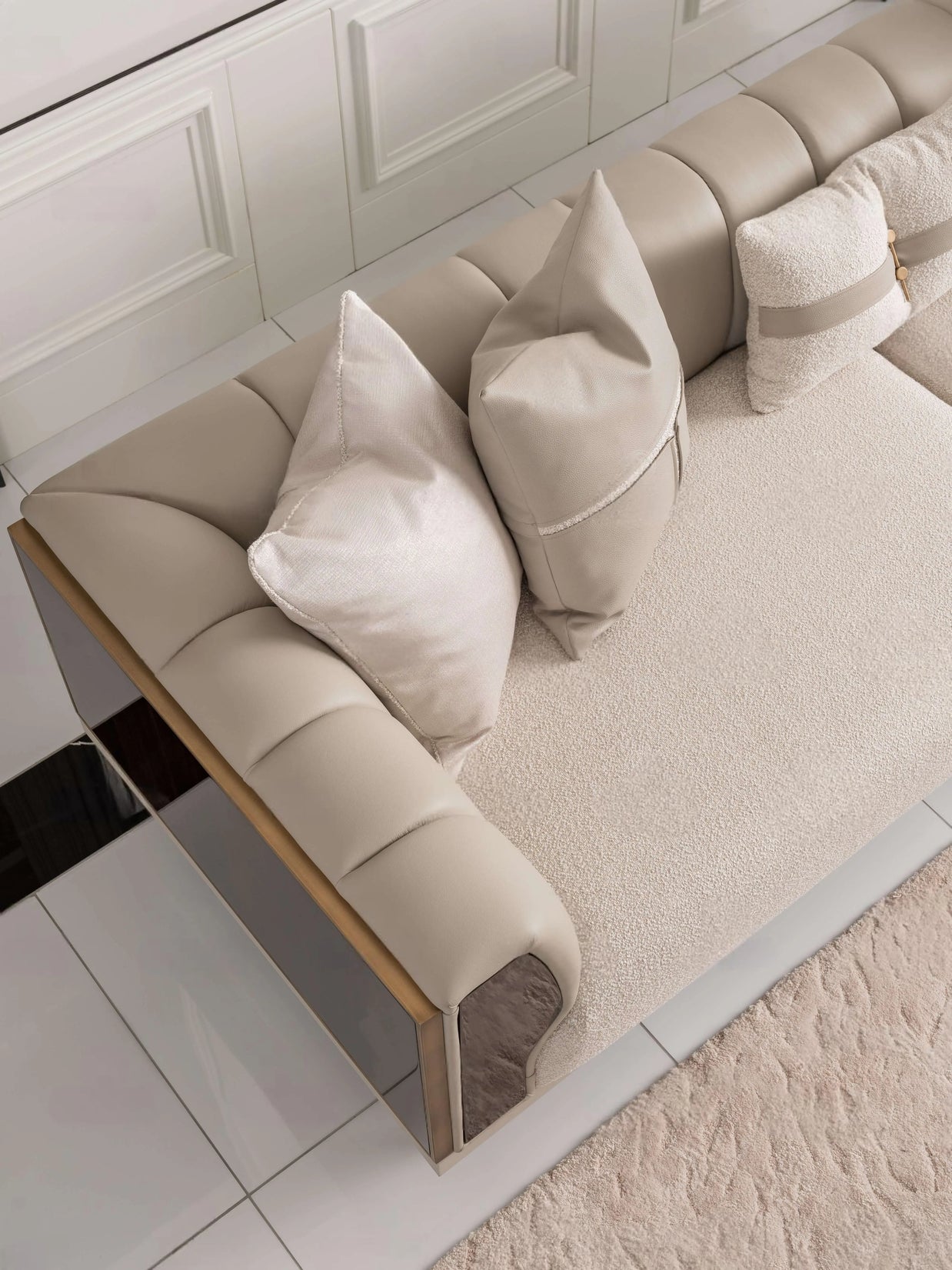 Ecrue Living Room Couch Set, Side part luxe  | Luxe Life Furniture