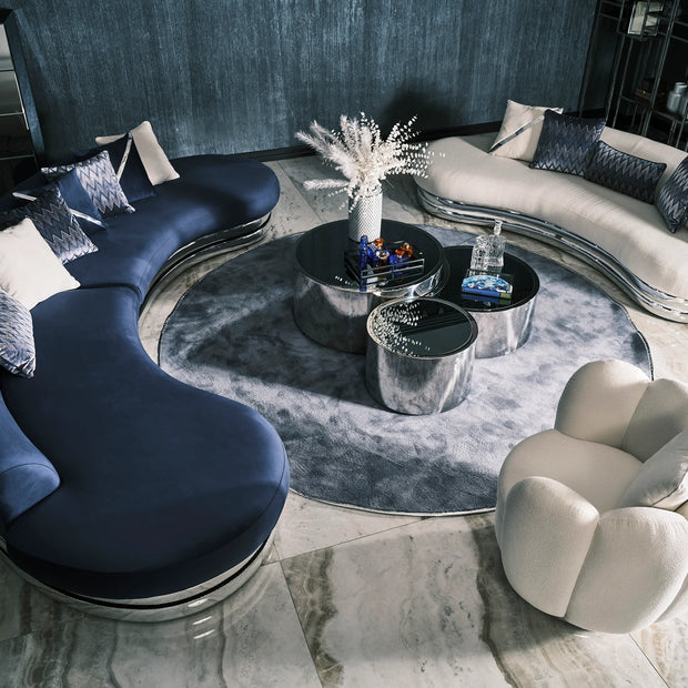Ferre Curved Settee Sofa: A luxurious centrepiece for modern living – Luxe Life Furniture.