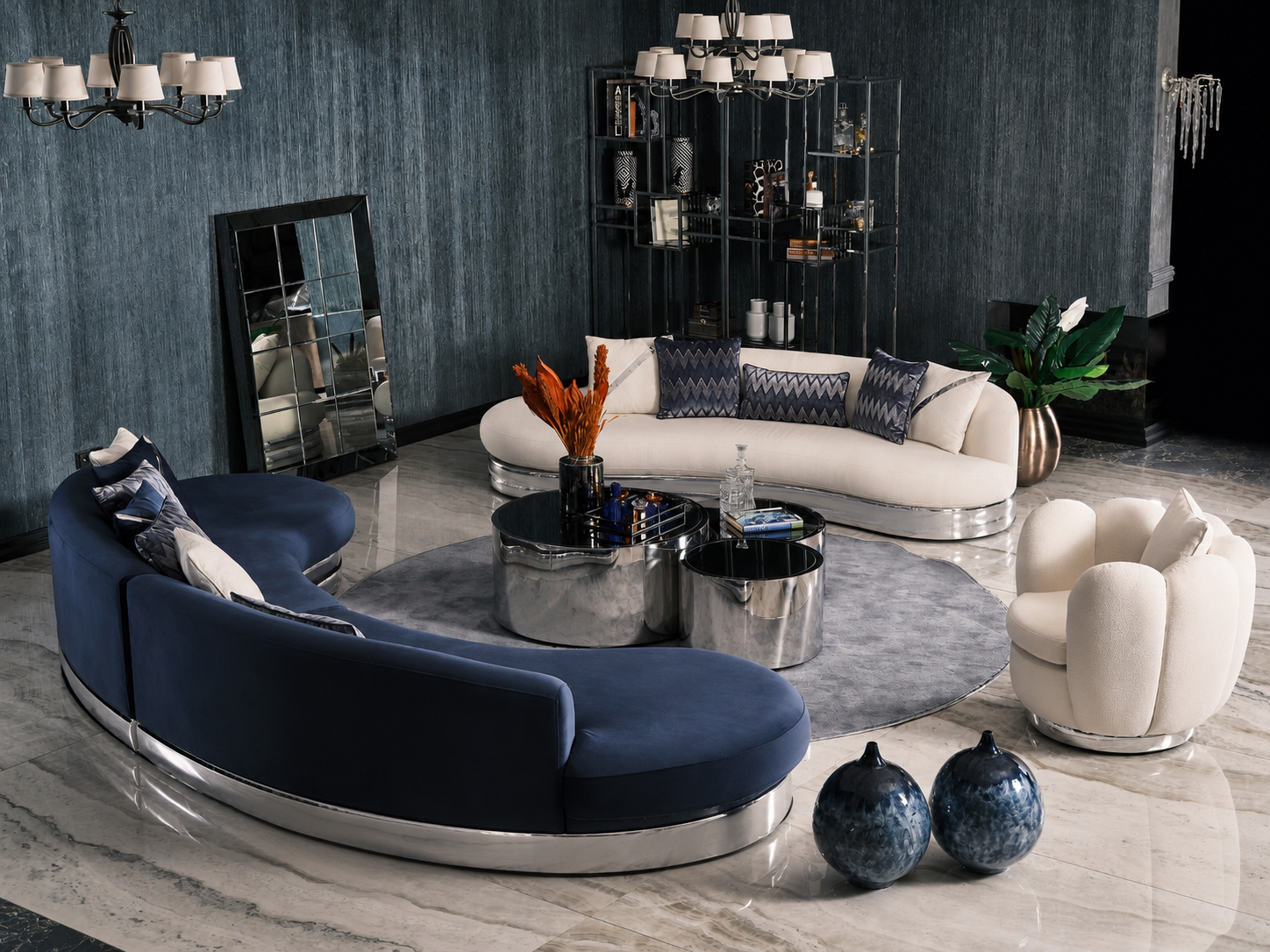 Ferre Curved 4 Seater Sofa