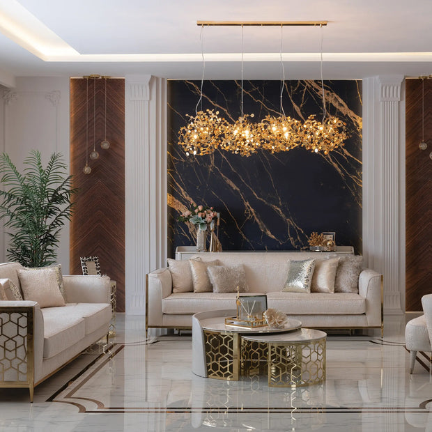 Flamingo 3+2+1 sofa set in cream, featuring a three-seater sofa, two-seater sofa, and armchair. Luxe Life Furniture.