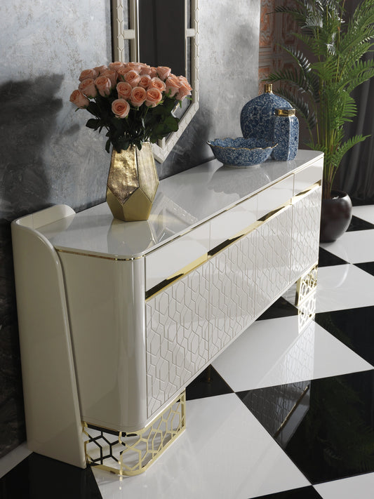 Flamingo Luxury Dining Set : Cream - Modern Dining Table | Luxe Life Furniture Flamingo Luxury Dining Set : Cream - Modern Dining Table | Luxe Life Furniture