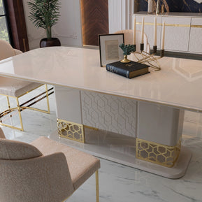 Flamingo Luxury Dining Set : Cream—Modern Dining Table | Luxe Life Furniture