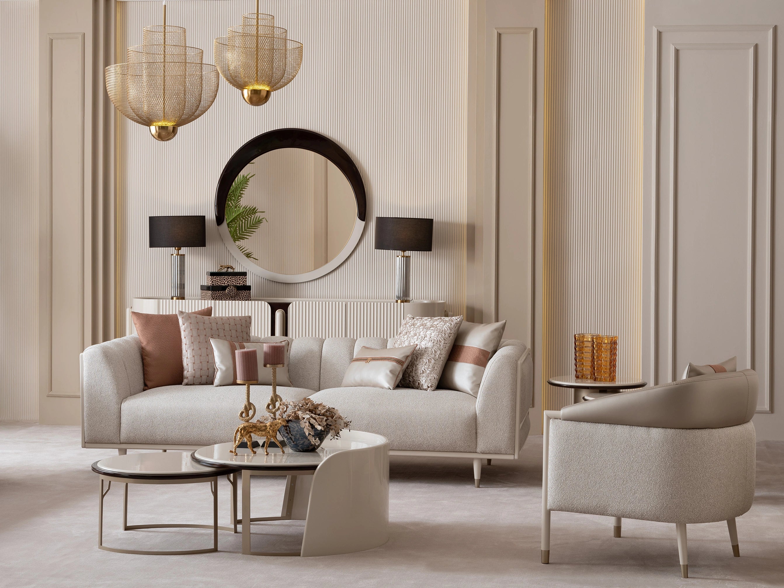 Florance Sofa Set: Elegant Beige Furniture | Luxe Life Furniture