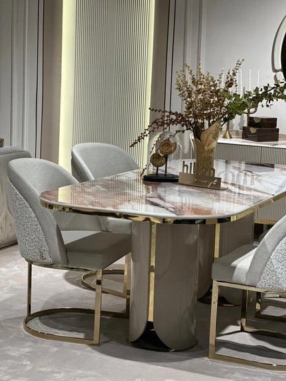 Hilton Modern Dining Set - 6 Seater Table & Chairs: Luxe Life Furniture