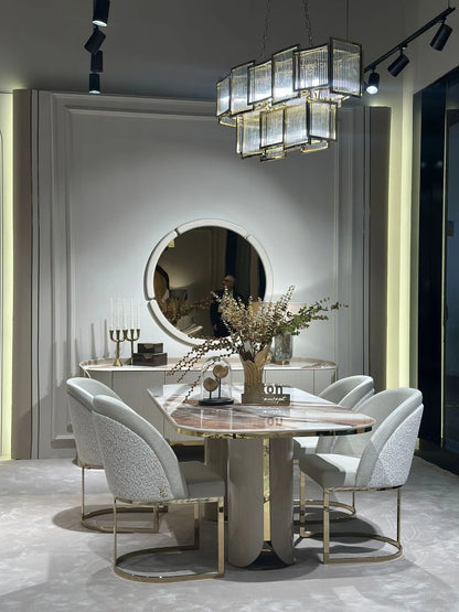 Hilton Modern Dining Set - 6 Seater Table & Chairs: Luxe Life Furniture