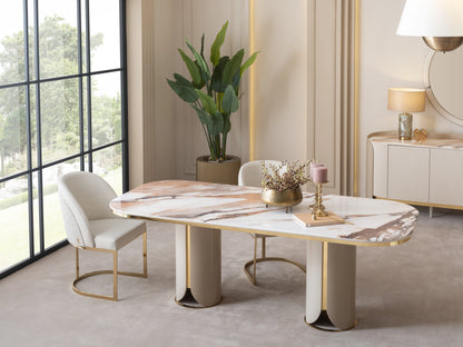 Hilton Modern Dining Set - 6 Seater Table & Chairs: Luxe Life Furniture