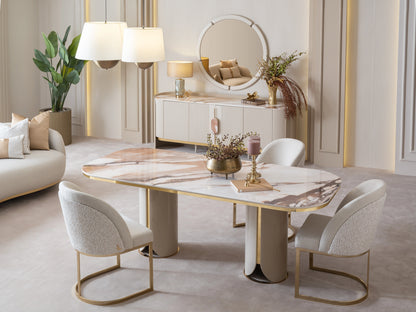 Hilton Modern Dining Set - 6 Seater Table & Chairs: Luxe Life Furniture