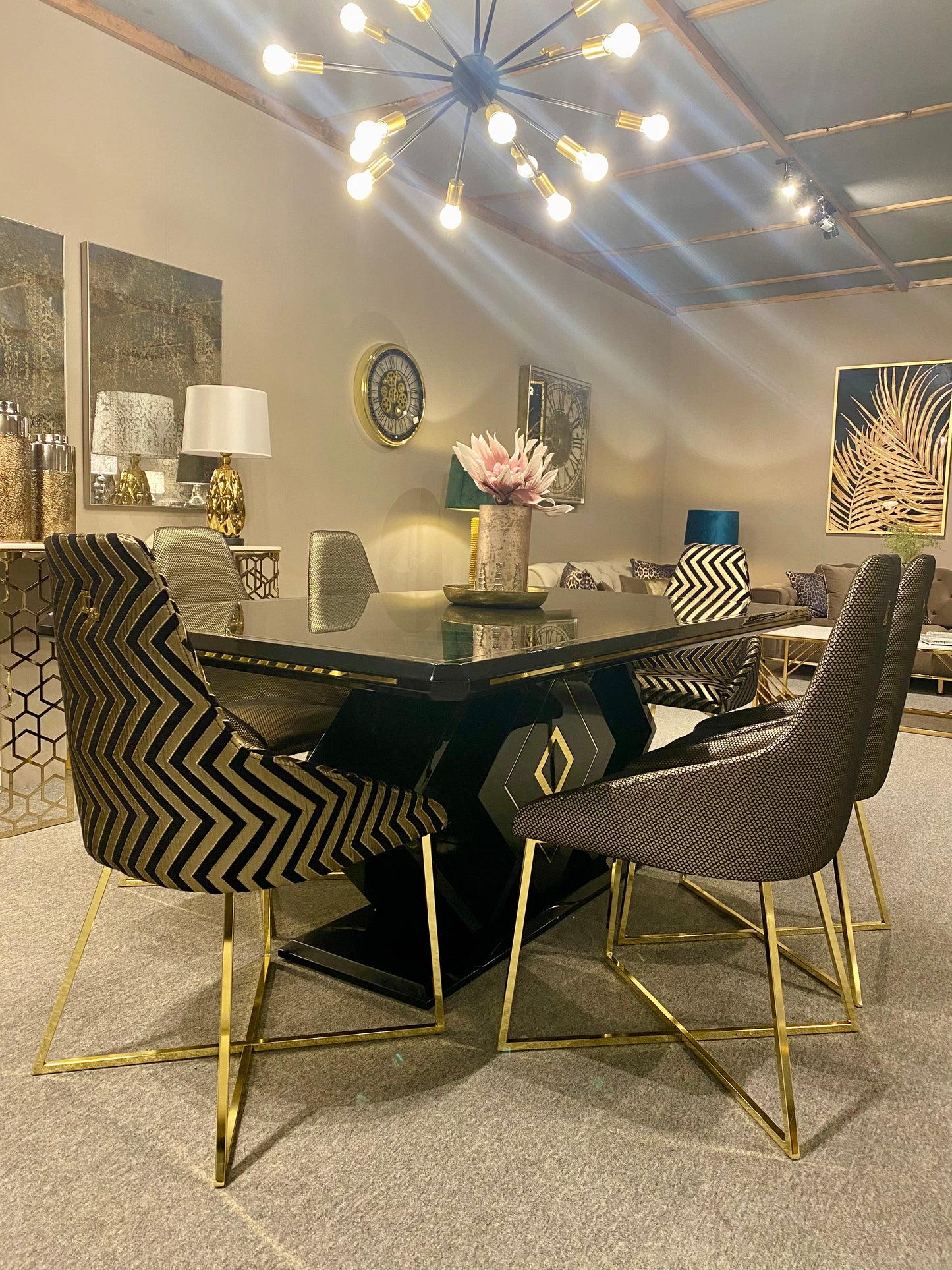 Venice Dining Table with 6 Chairs - Luxe Life Furniture