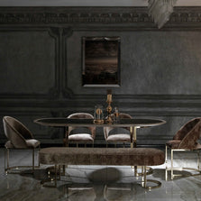 Luxury: Lyon Velvet Chair-Woody Brown:Luxe Life Furniture