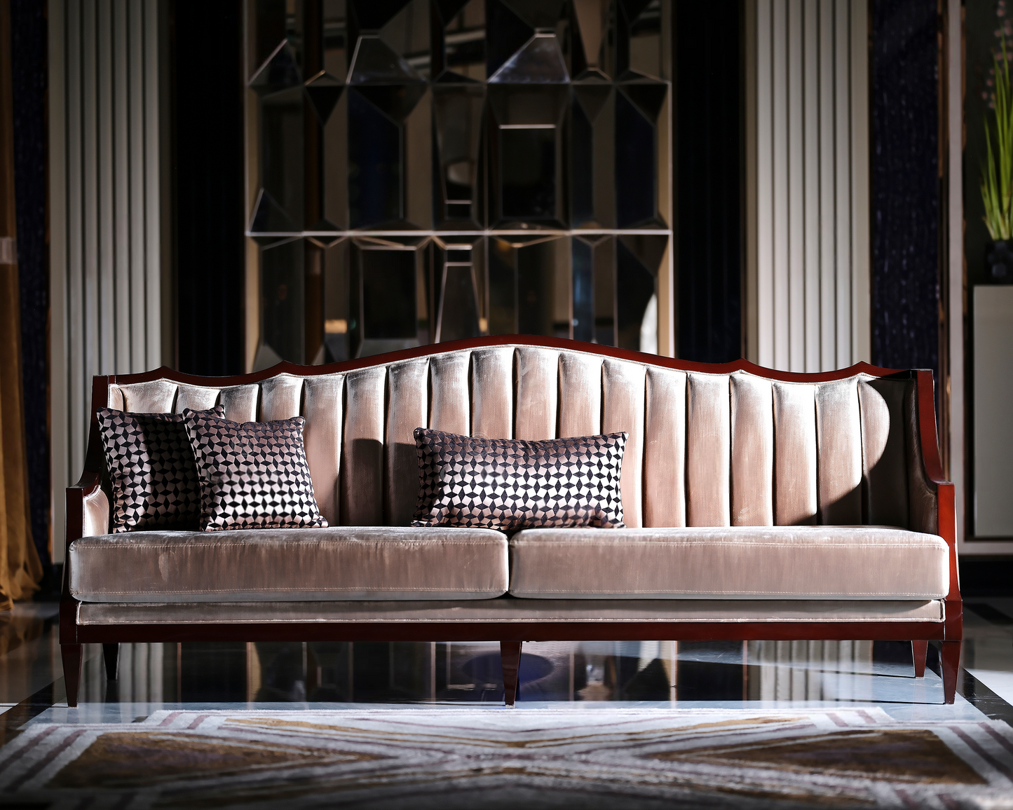 London 4 Seater Sofa-Wooden Frame