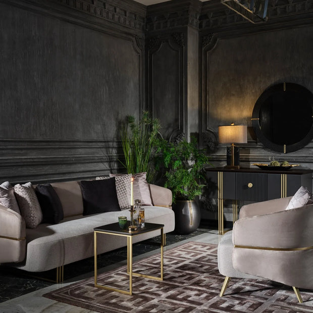Madrid Sofa Set in Ivory & Gold | Luxe Life Furniture