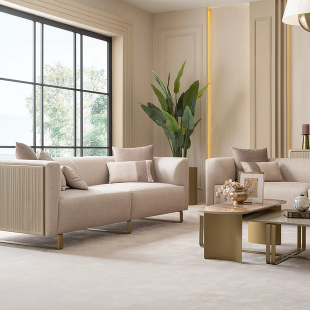Massimo 3 Seater Sofa Wooden Back