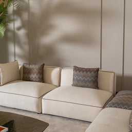 Moka sofa set showing the left arm and module lounge 